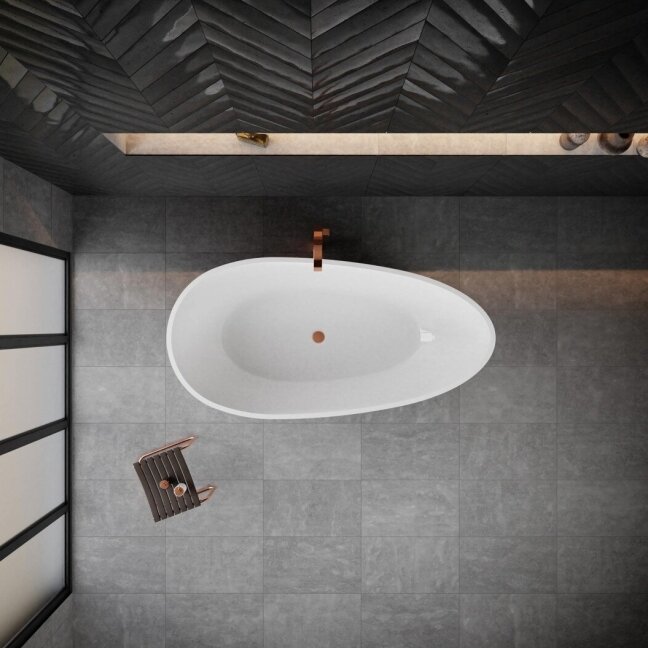 Akmens masės vonia CARINA 1700x850 balta 3