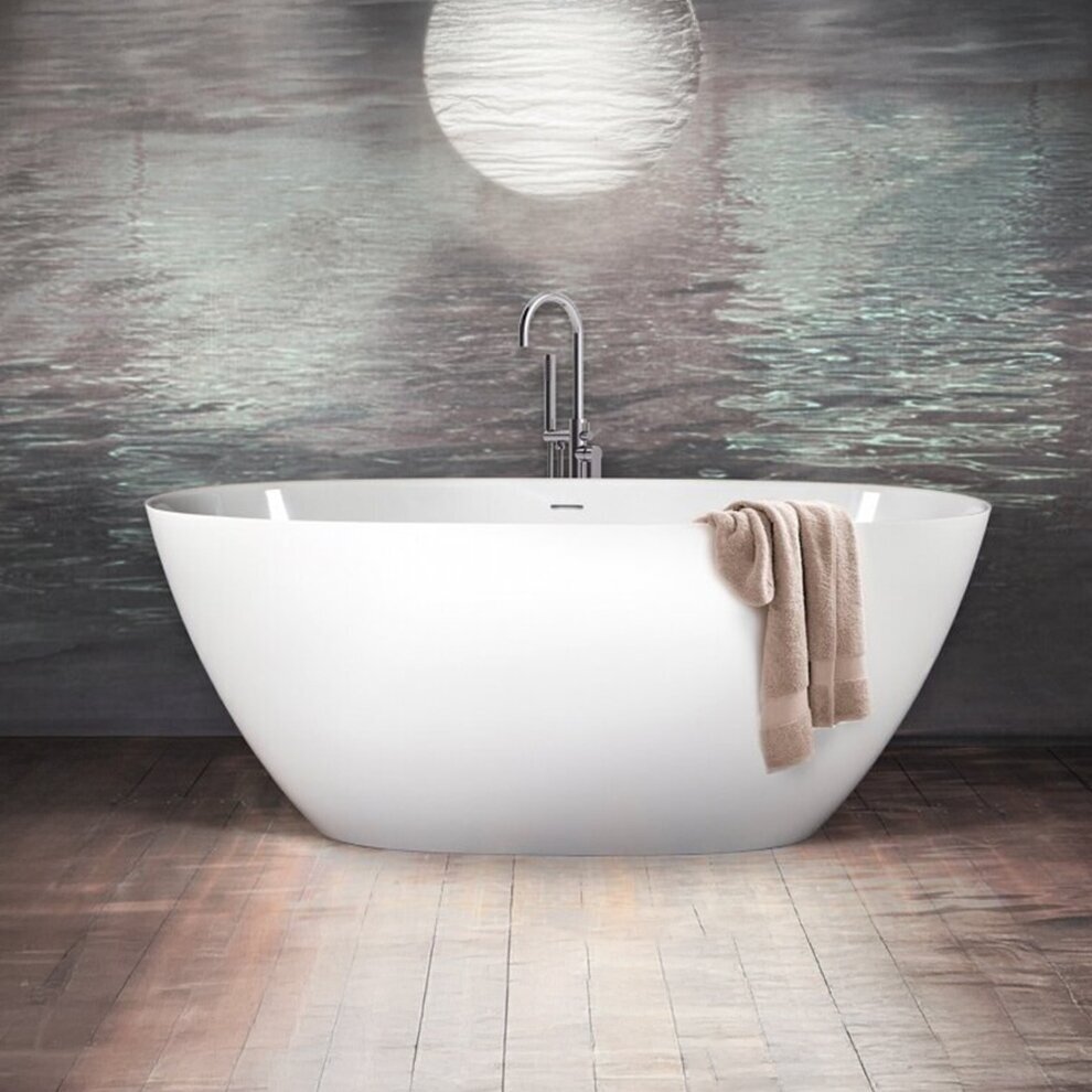 Akmens masės vonia PAA Perla 1600x750 mm, balta blizgi Akmens masės vonia PAA Perla 1600x750 mm, balta blizgi