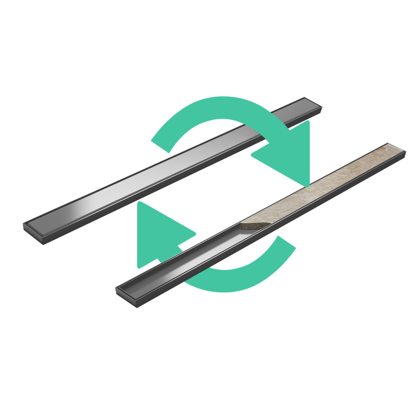 Dušo latakas SIEME TORSION STEEL nerūdijantis plienas 2
