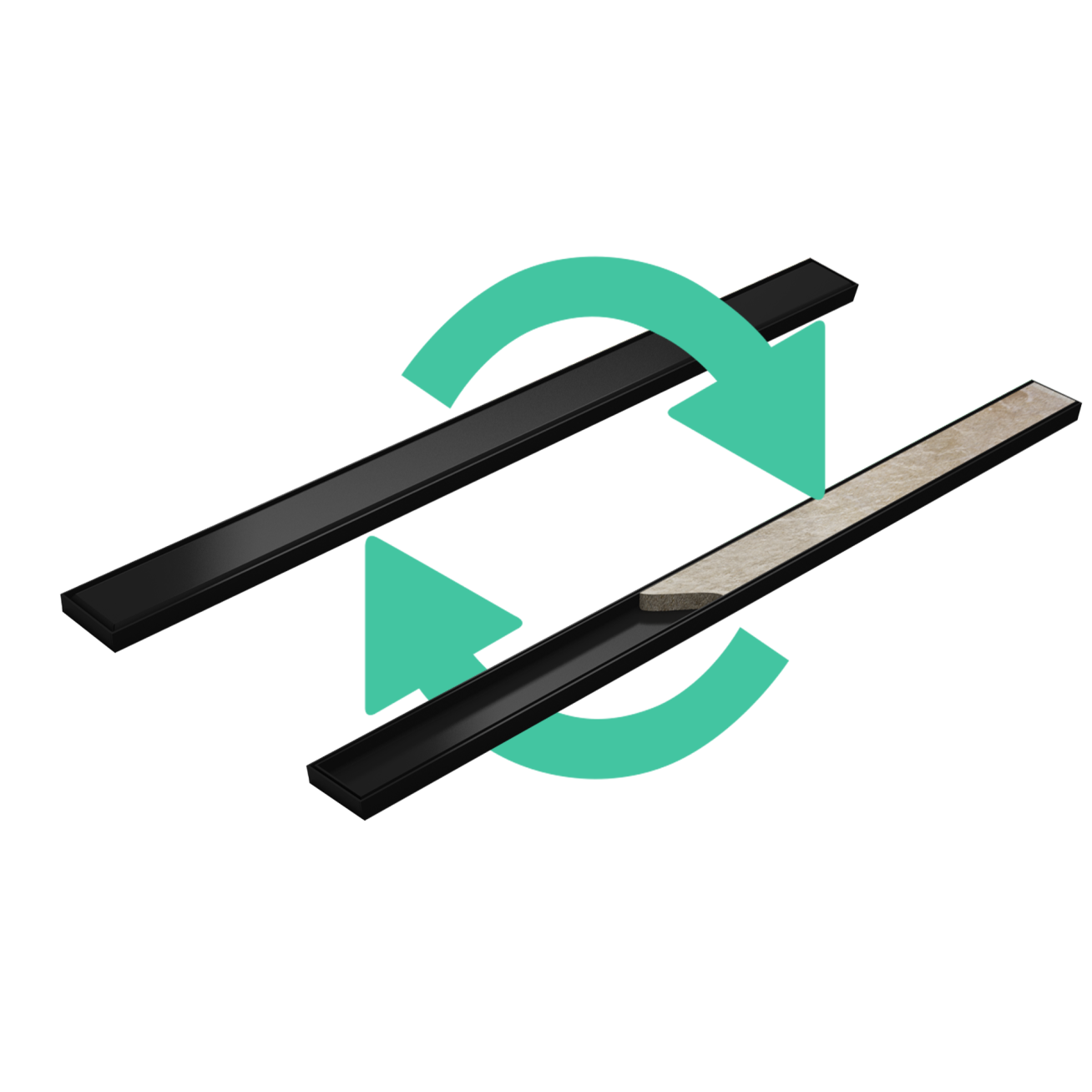 Dušo latakas SIEME TORSION STEEL nerūdijantis plienas, juodas matinis 2 Dušo latakas SIEME TORSION STEEL nerūdijantis plienas, juodas matinis 2