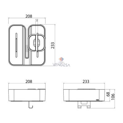 Dviguba dušo lentynėlė 2 - STORE 4 Dviguba dušo lentynėlė 2 - STORE 4