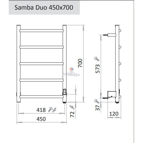 Elektrinis rankšluosčių džiovintuvas Samba Duo juodas su laikmačiu 1