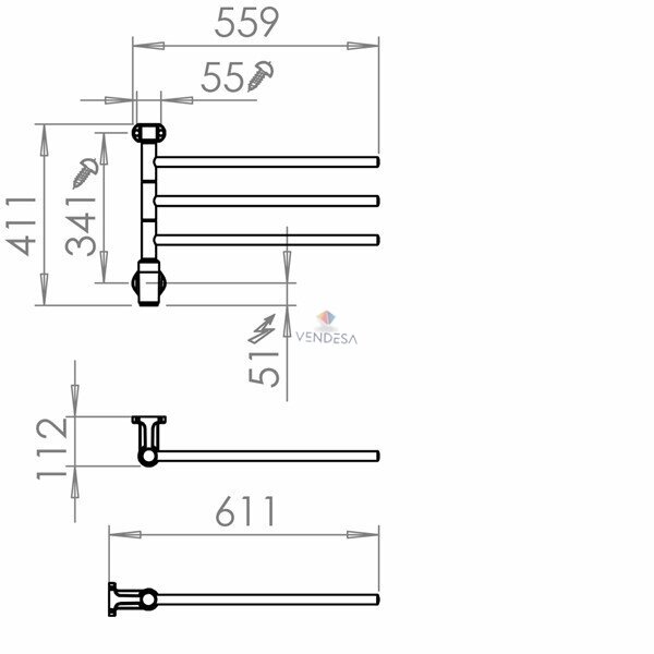 Elektrinis rankšluosčių džiovintuvas Flex I 3/550 M2 1 Elektrinis rankšluosčių džiovintuvas Flex I 3/550 M2 1