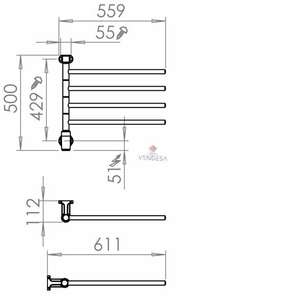 Elektrinis rankšluosčių džiovintuvas FLEX I 4/550 M2 1 Elektrinis rankšluosčių džiovintuvas FLEX I 4/550 M2 1