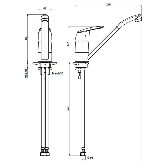 Virtuvinis maišytuvas F3207NCR 1 Virtuvinis maišytuvas F3207NCR 1