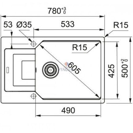 Franke UBG 611-78XL akmens masės plautuvė 6 Franke UBG 611-78XL akmens masės plautuvė 6