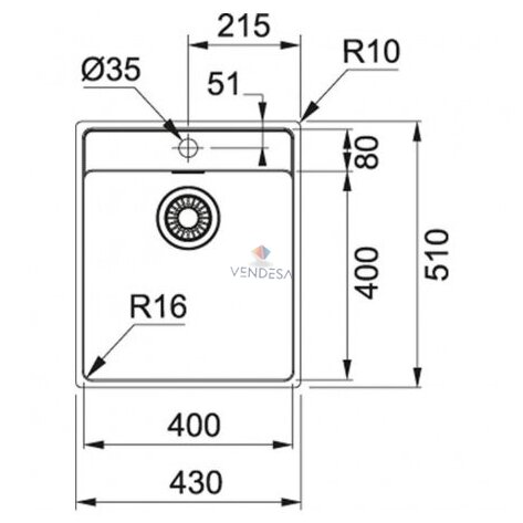 Franke MRX 210-40 TL nerūdijančio plieno plautuvė. 2