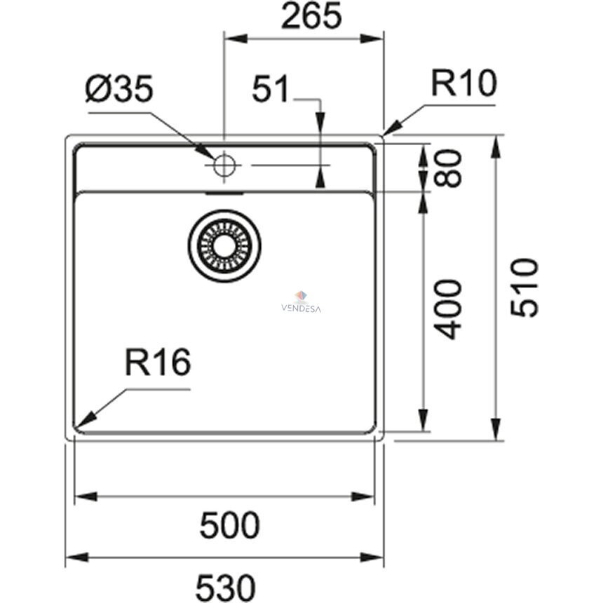 Franke MRX 210-50 TL nerūdijančio plieno plautuvė. 3