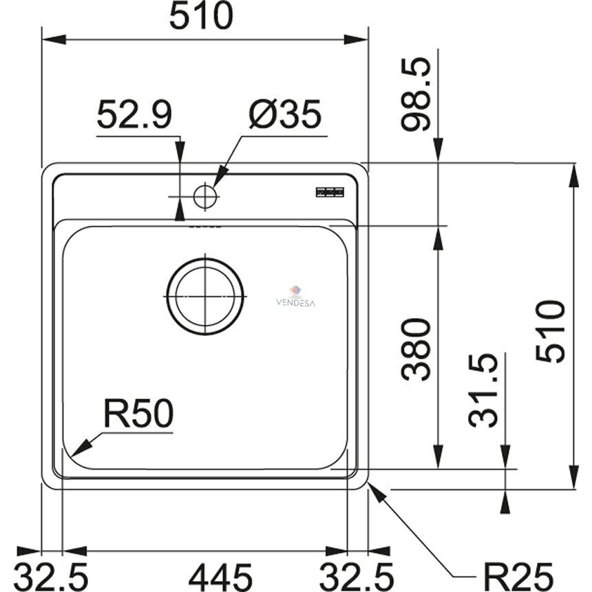 FRANKE nerūdijančio plieno plautuvė BCX 610-51 1