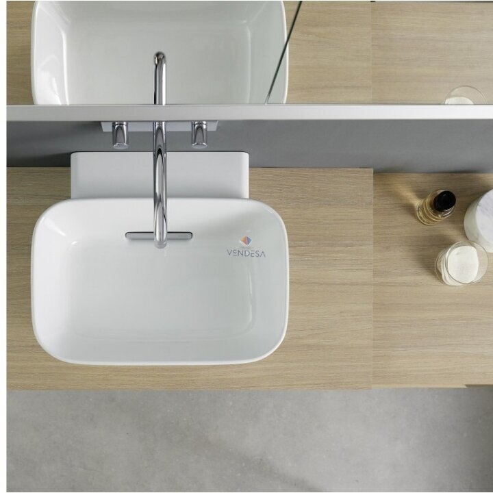 Geberit ONE ant stalviršio pastatomas dubens formos praustuvas 50cm, nuotakas horizontalus 2 Geberit ONE ant stalviršio pastatomas dubens formos praustuvas 50cm, nuotakas horizontalus 2