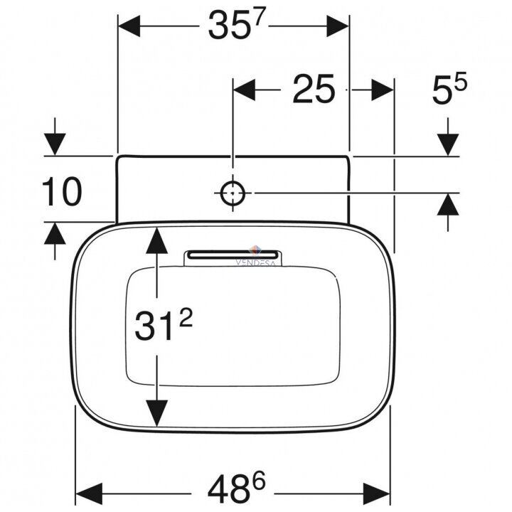 Geberit ONE ant stalviršio pastatomas dubens formos praustuvas 50cm, nuotakas horizontalus 5 Geberit ONE ant stalviršio pastatomas dubens formos praustuvas 50cm, nuotakas horizontalus 5