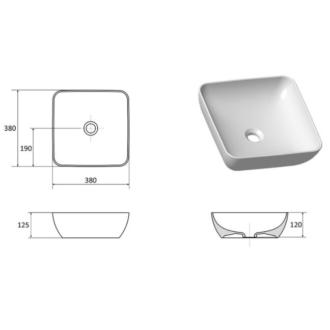 Keraminis praustuvas UNI 380 S SLIM 3