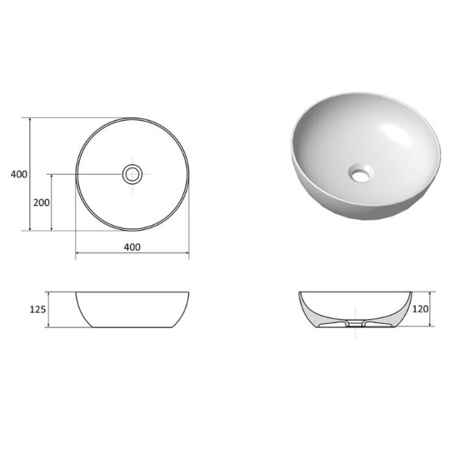 Keraminis praustuvas UNI 400 B SLIM 4