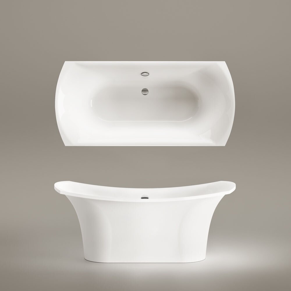 Lieto akmens laisvai pastatoma vonia PAA BEL CANTO 1800 x 850mm, balta blizgi 1
