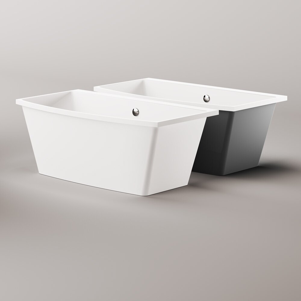 Lieto akmens laisvai pastatoma vonia PAA STEP 1700 x 895mm, balta blizgi 3
