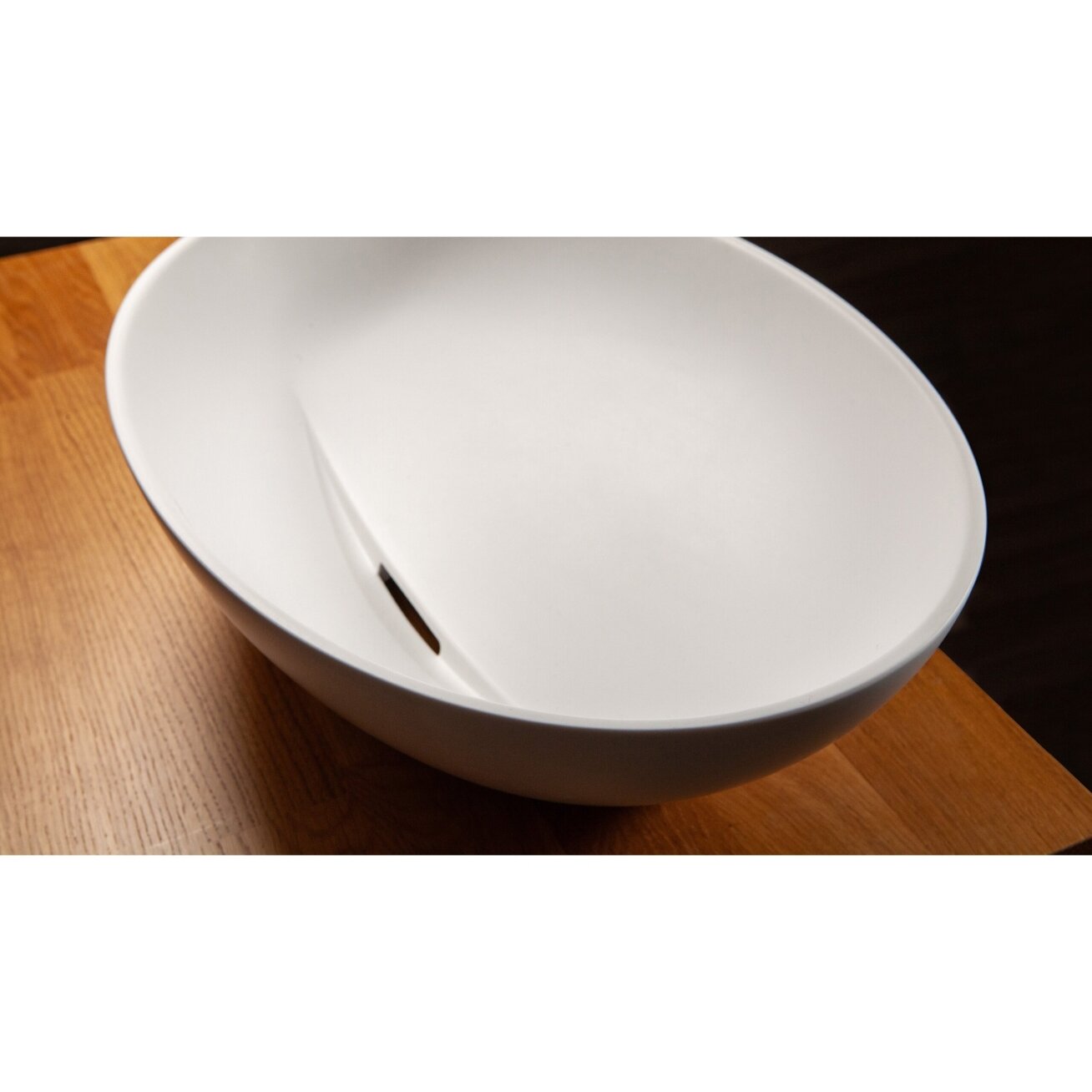 Pastatomas akmens masės praustuvas Perla Silkstone baltas matinis 3