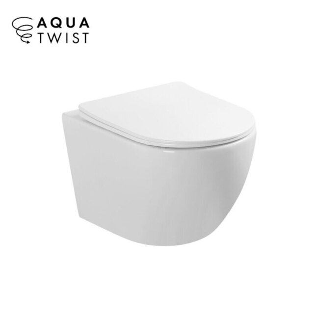 Pakabinamas klozetas NOX Aqua Twist be apvadų su lėtaeigiu dangčiu Pakabinamas klozetas NOX Aqua Twist be apvadų su lėtaeigiu dangčiu