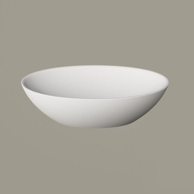 Pastatomas akmens masės praustuvas Perla Silkstone baltas matinis 1 Pastatomas akmens masės praustuvas Perla Silkstone baltas matinis 1