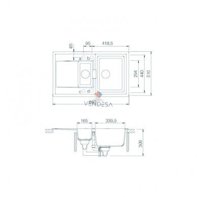 Plautuvė Schock MONO D-150 2 Plautuvė Schock MONO D-150 2