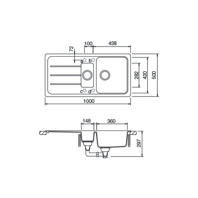 Plautuvė Schock FORMHAUS D-150L 4 Plautuvė Schock FORMHAUS D-150L 4