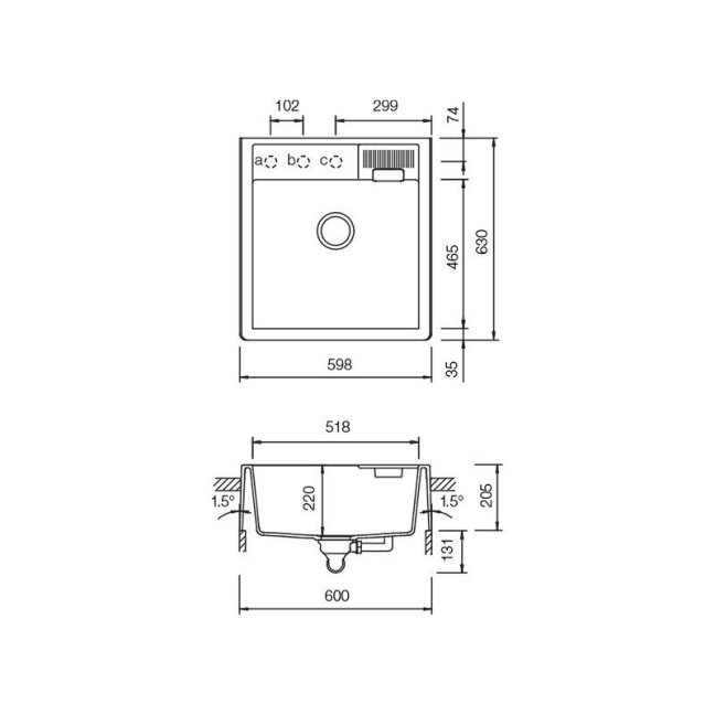 Plautuvė Schock KALLIO M-100 3 Plautuvė Schock KALLIO M-100 3