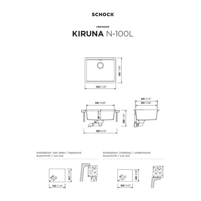 Plautuvė Schock KIRUNA N-100L 1 Plautuvė Schock KIRUNA N-100L 1