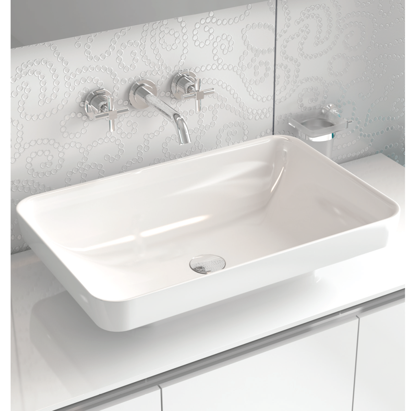 Praustuvas pastatomas Vitra Water Jewels 60cm