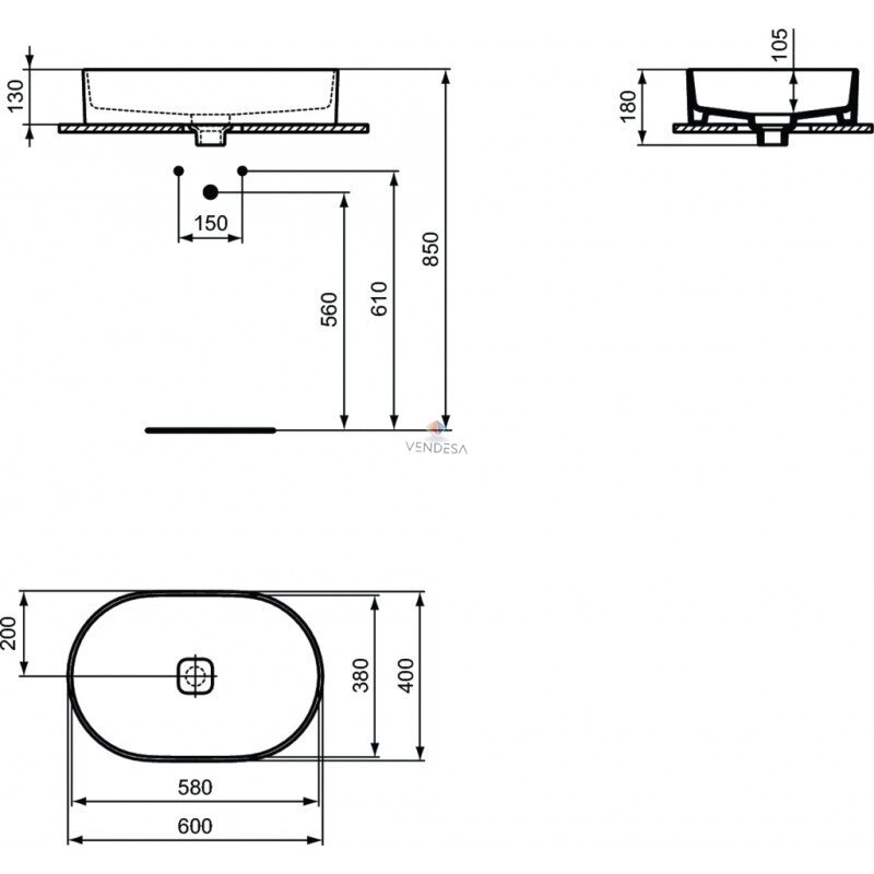 Praustuvas Ideal Standard STRADA II 60 cm 2 Praustuvas Ideal Standard STRADA II 60 cm 2