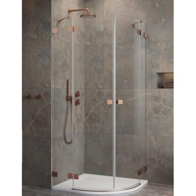 Pusapvalė dušo kabina Essenza Pro Brushed Copper PDD Pusapvalė dušo kabina Essenza Pro Brushed Copper PDD