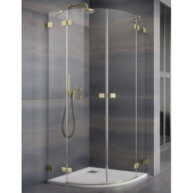 Pusapvalė dušo kabina Essenza Pro Brushed Gold PDD Pusapvalė dušo kabina Essenza Pro Brushed Gold PDD