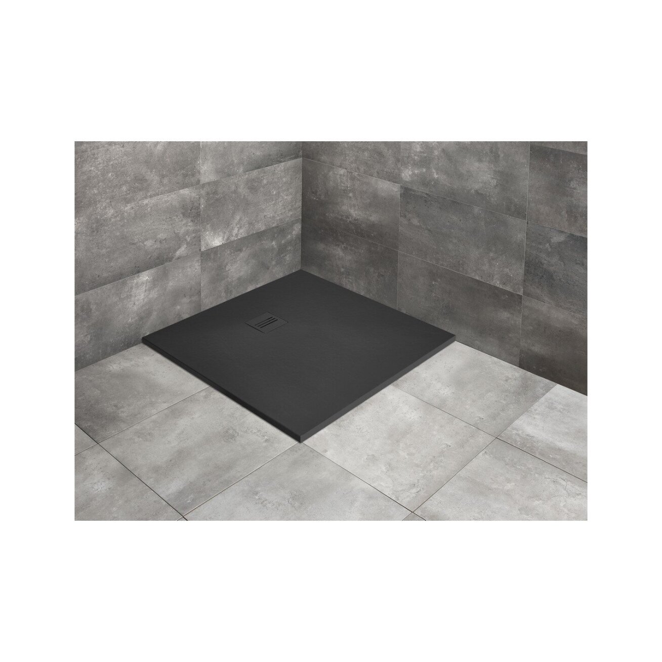 Radaway Kyntos C juodas kvadratinis dušo padėklas 1 Radaway Kyntos C juodas kvadratinis dušo padėklas 1
