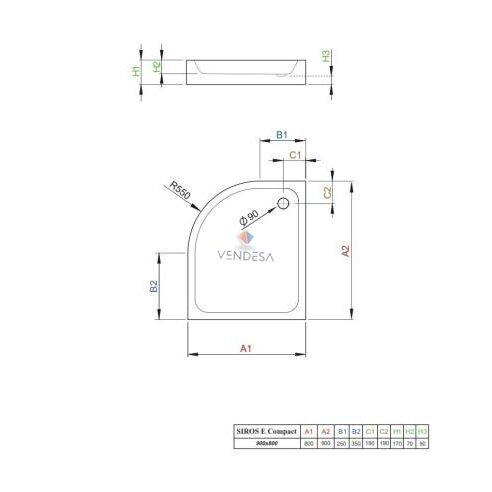 Radaway Siros E Compact nestandartinis akrilinis dušo padėklas 3 Radaway Siros E Compact nestandartinis akrilinis dušo padėklas 3