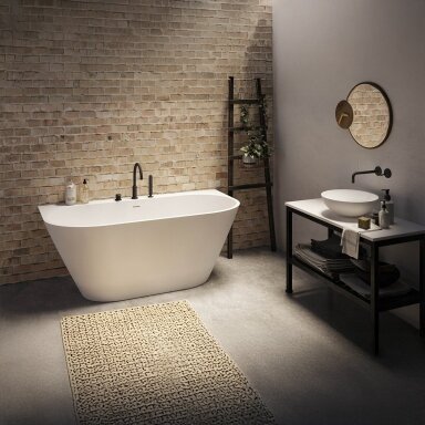 Silkstone vonia PAA DECO WALL 1660 x 810 mm, balta matinė Silkstone vonia PAA DECO WALL 1660 x 810 mm, balta matinė