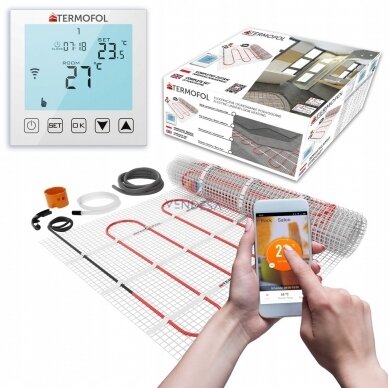 Šildymo kilimėlis + termostatas TF-WIFI baltas