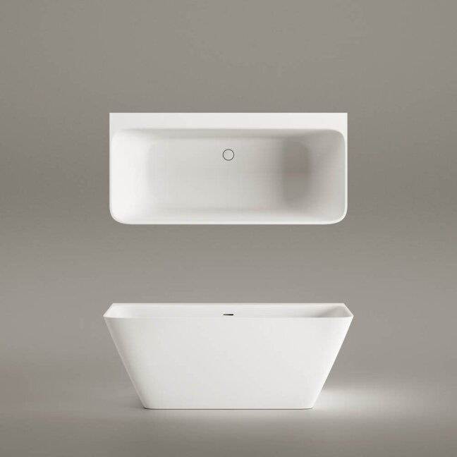Silkstone vonia PAA QUADRO WALL 1605×760 mm, balta matinė 1