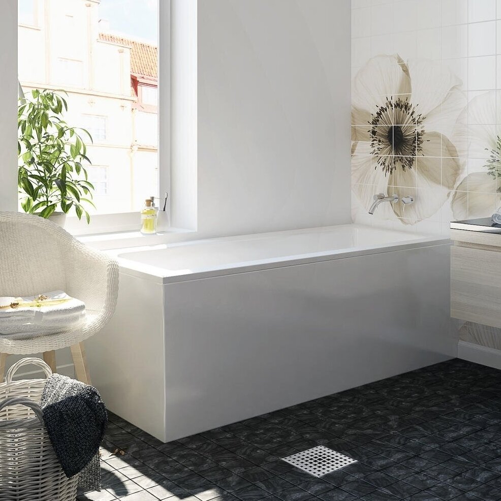 Stačiakampė balta akrilinė vonia FORMA