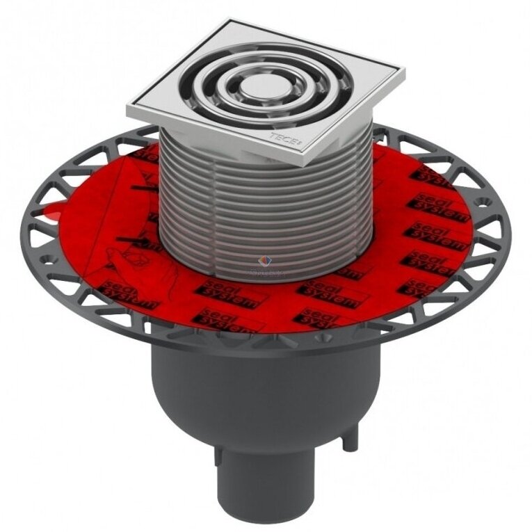 TECEdrainpoint S 130 drain trapo komplektas, vertikalus, su Seal System universaliu flanšu