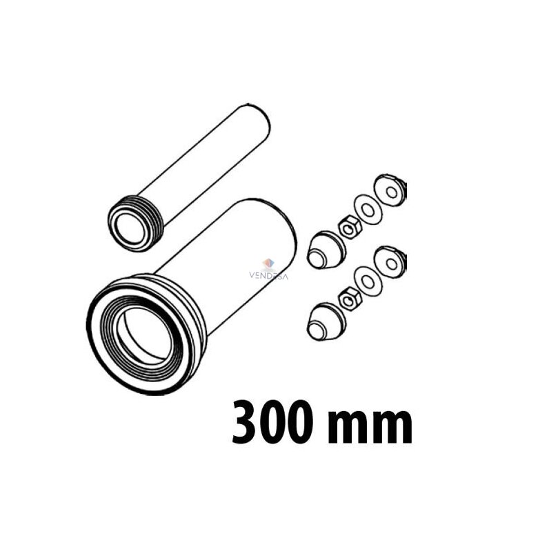 TECEprofil pailgintas unitazo pajungimo komplektas, 30 cm, DN 90 1